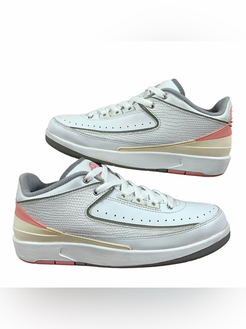Vintage Air Jordan 2 Low Pink White Light Gray 2005 Sneakers Sz WMS 8 Boys 6.5Y